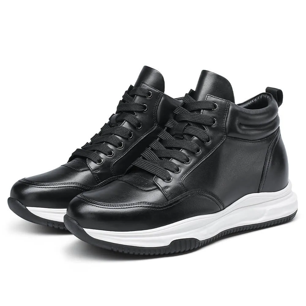 7 CM/2.76 Inches CMR CHAMARIPA Height-Increasing Sneakers - Elevate Your Style with Black High Top Sneakers