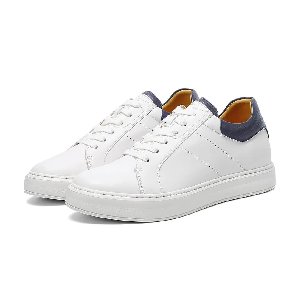 7CM / 2.76 Inches CMR CHAMARIPA Custom White Casual Elevator Sneakers