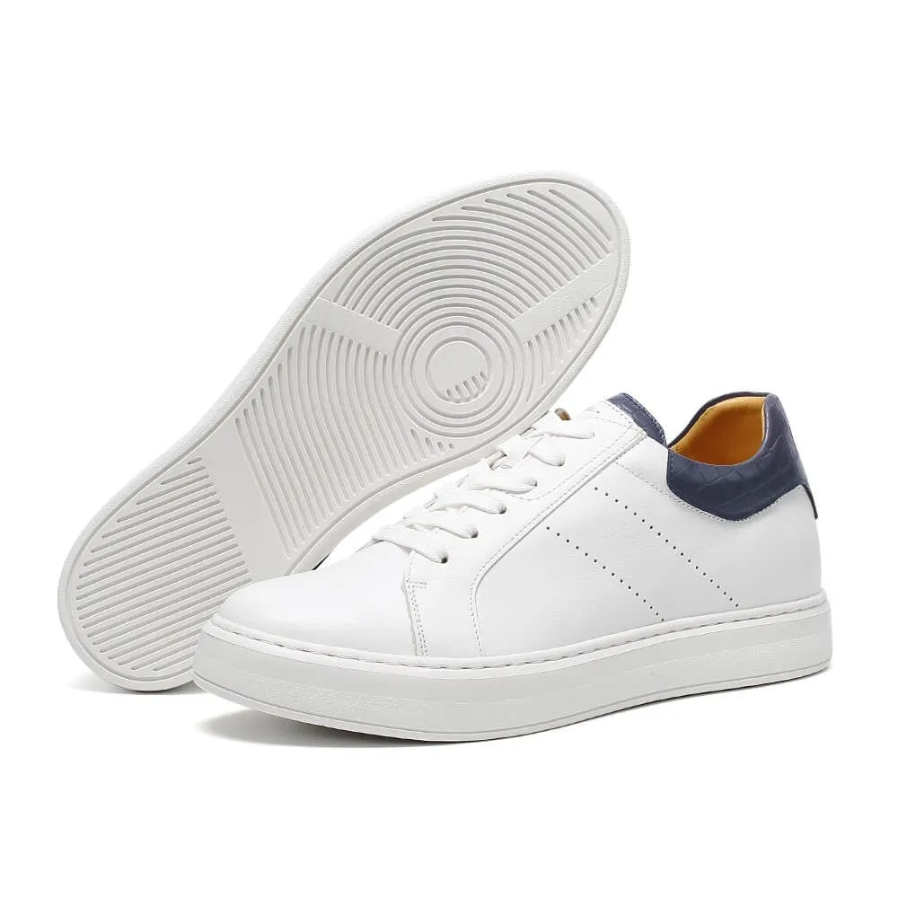 7CM / 2.76 Inches CMR CHAMARIPA Custom White Casual Elevator Sneakers