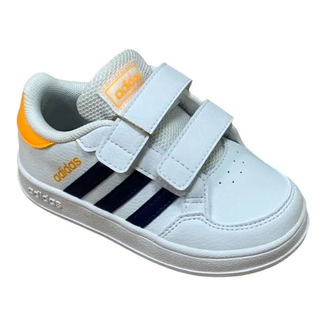 Adidas scarpa sneakers fa ragazzi Breaknet CF I GW2901 bianco-blu-arancio