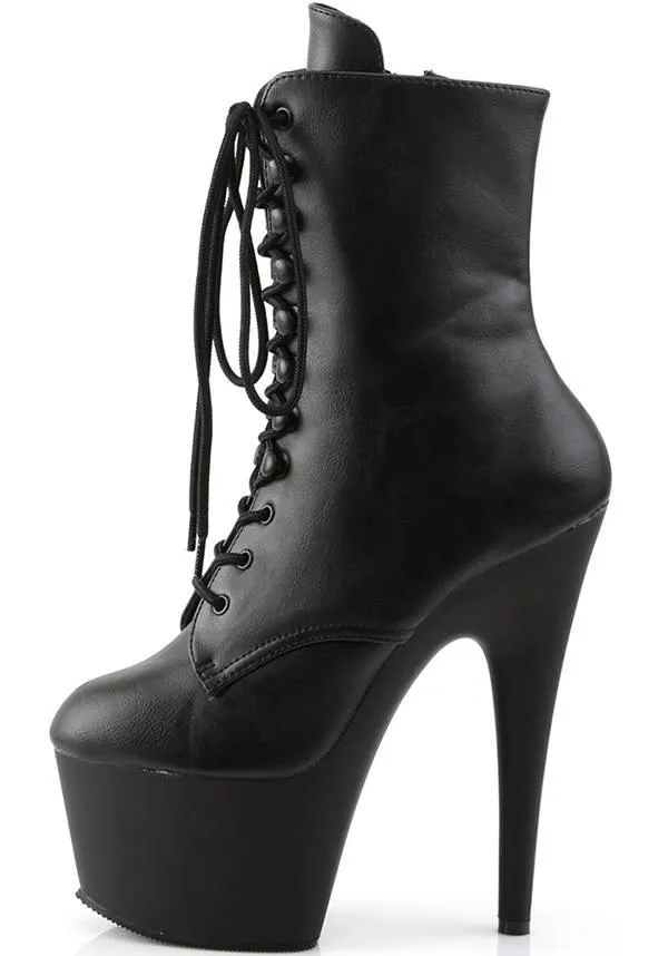 Adore-1020 [Black Faux Leather] | PLATFORM HEELS [PREORDER]