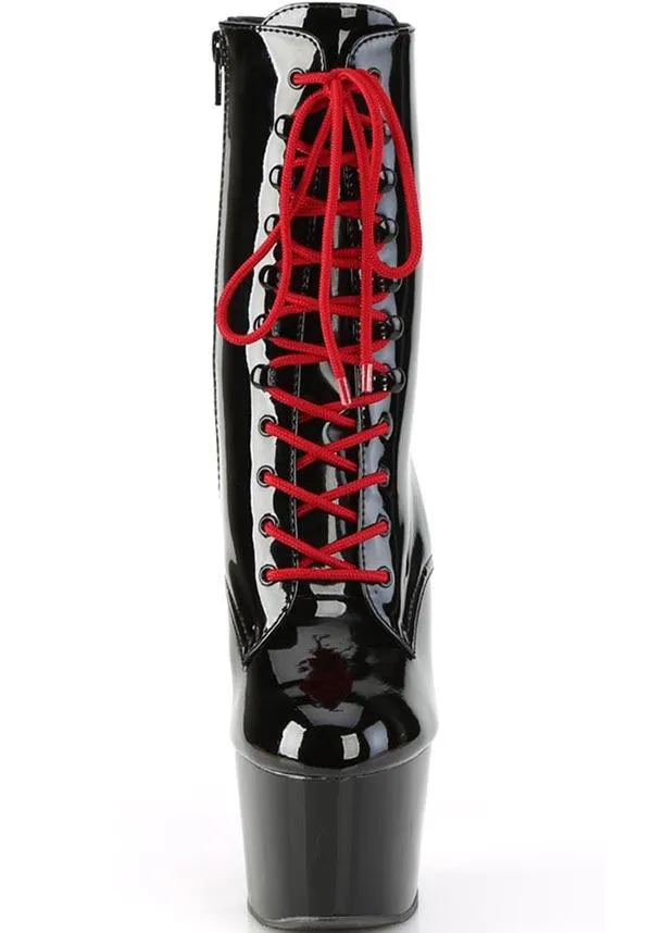 ADORE-1020 [Black Patent/Black-Red] | PLATFORM BOOTS [PREORDER]