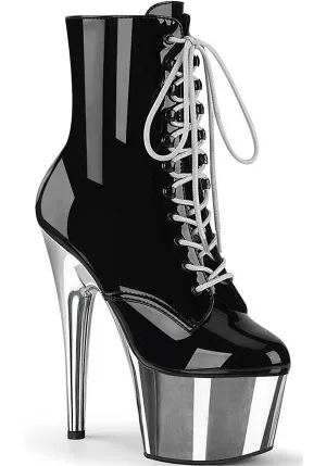 Adore-1020 [Black Patent/Silver Chrome] | PLATFORM HEELS [PREORDER]