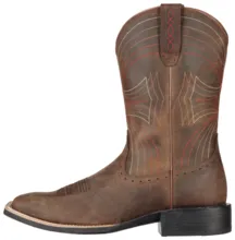 ARIAT MEN'S SPORT WESTERN WIDE SQUARE TOE BROWN BOOTS - 10010963