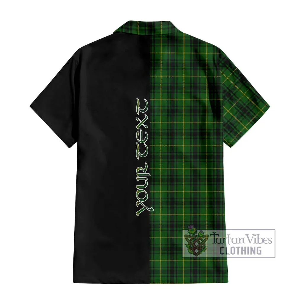 Arthur Tartan Short Sleeve Button Shirt with Family Crest and Half Of Me Style