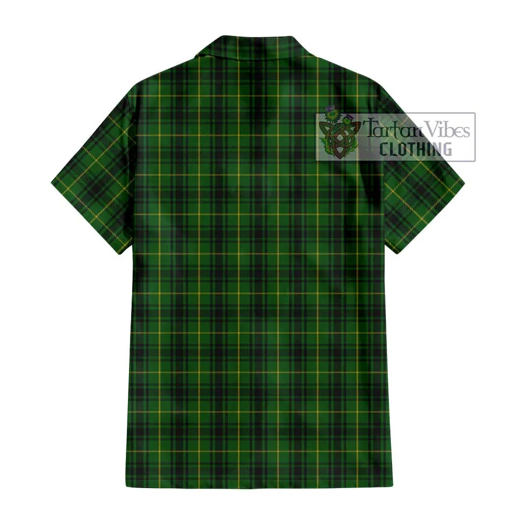 Arthur Tartan Short Sleeve Button Shirt with Family Crest DNA In Me Style