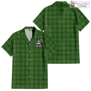 Ashby Irish Clan Tartan Short Sleeve Button Up with Coat of Arms