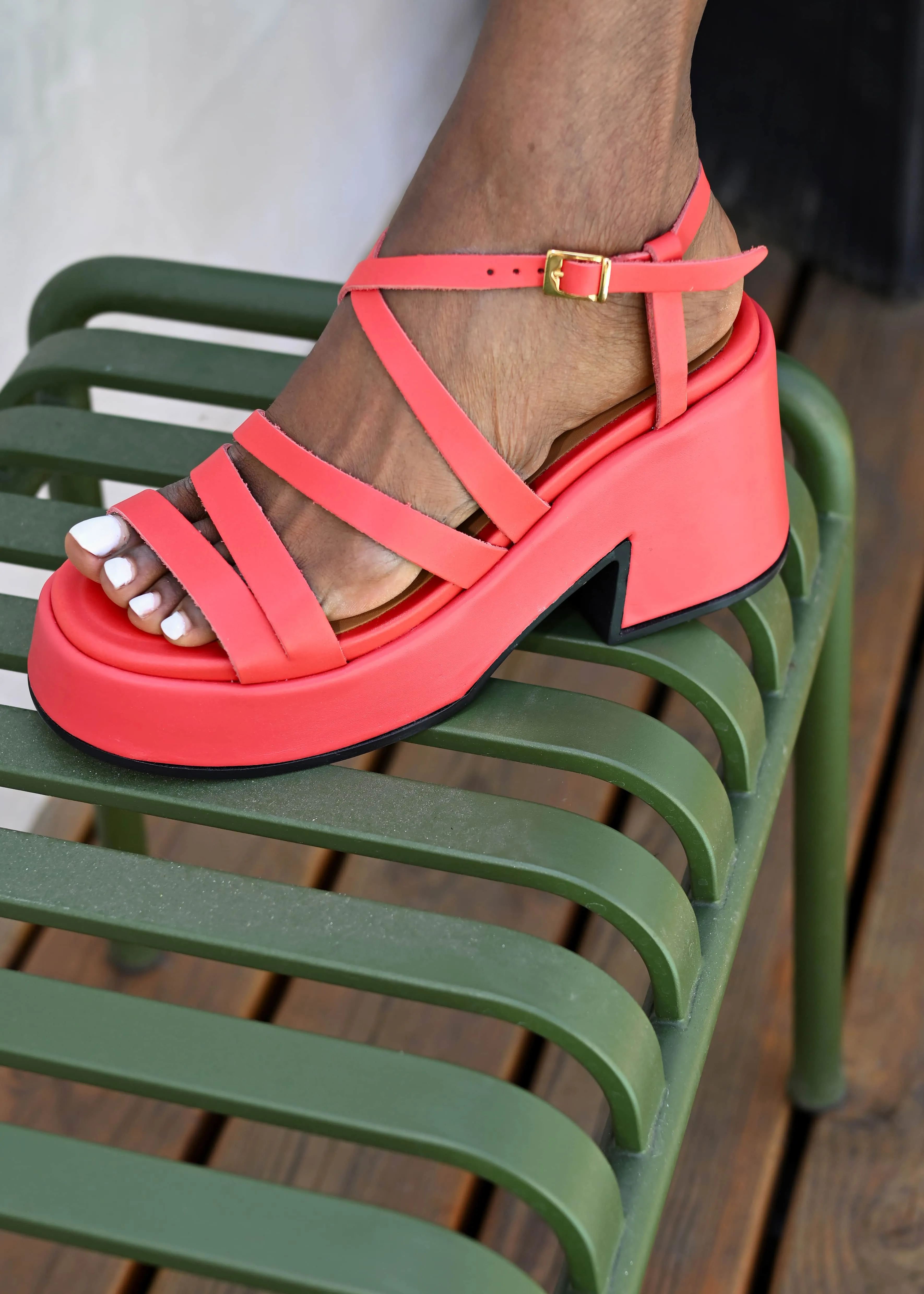 Asymmetric Platform Wedge - Paprika