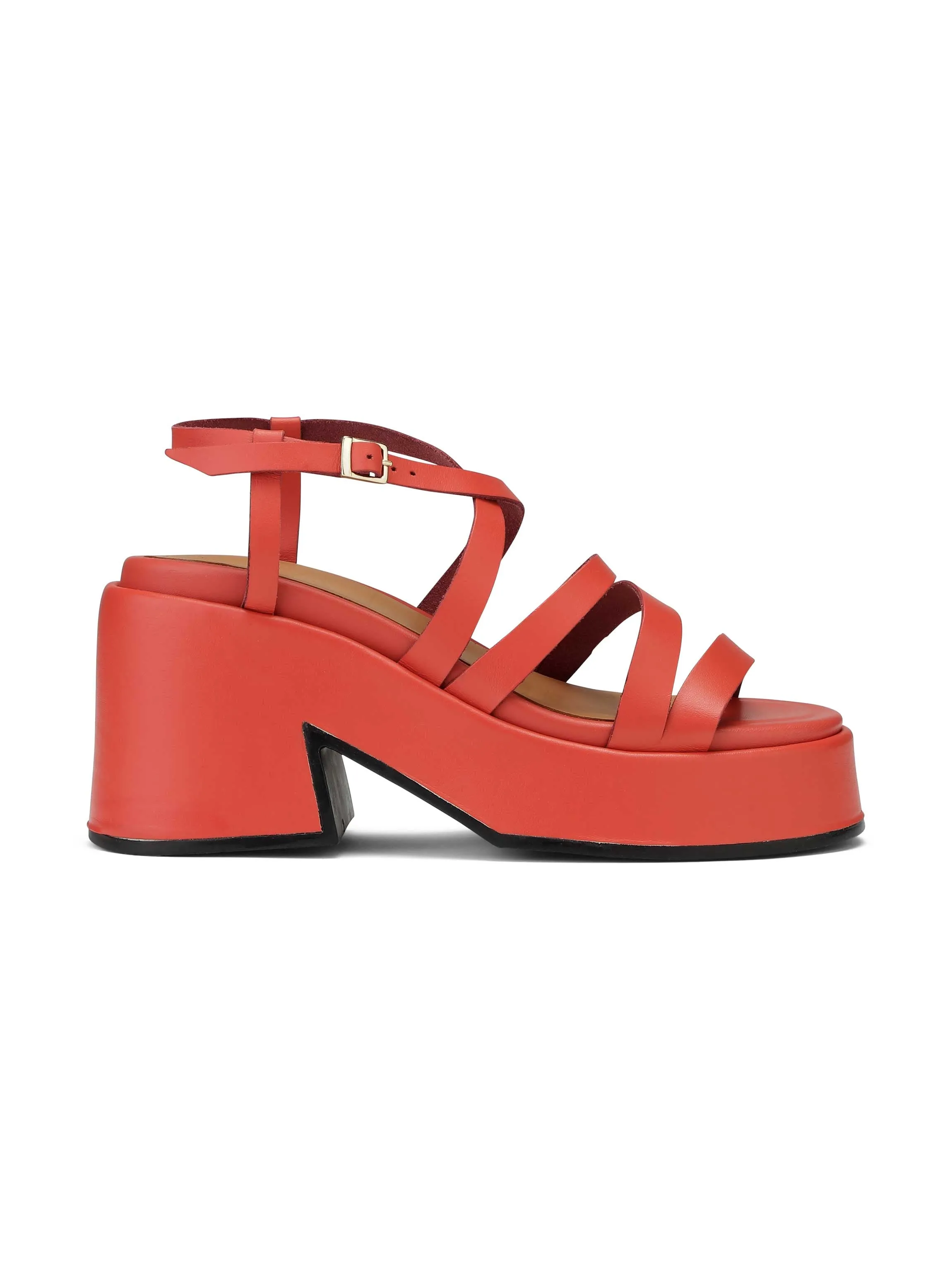 Asymmetric Platform Wedge - Paprika