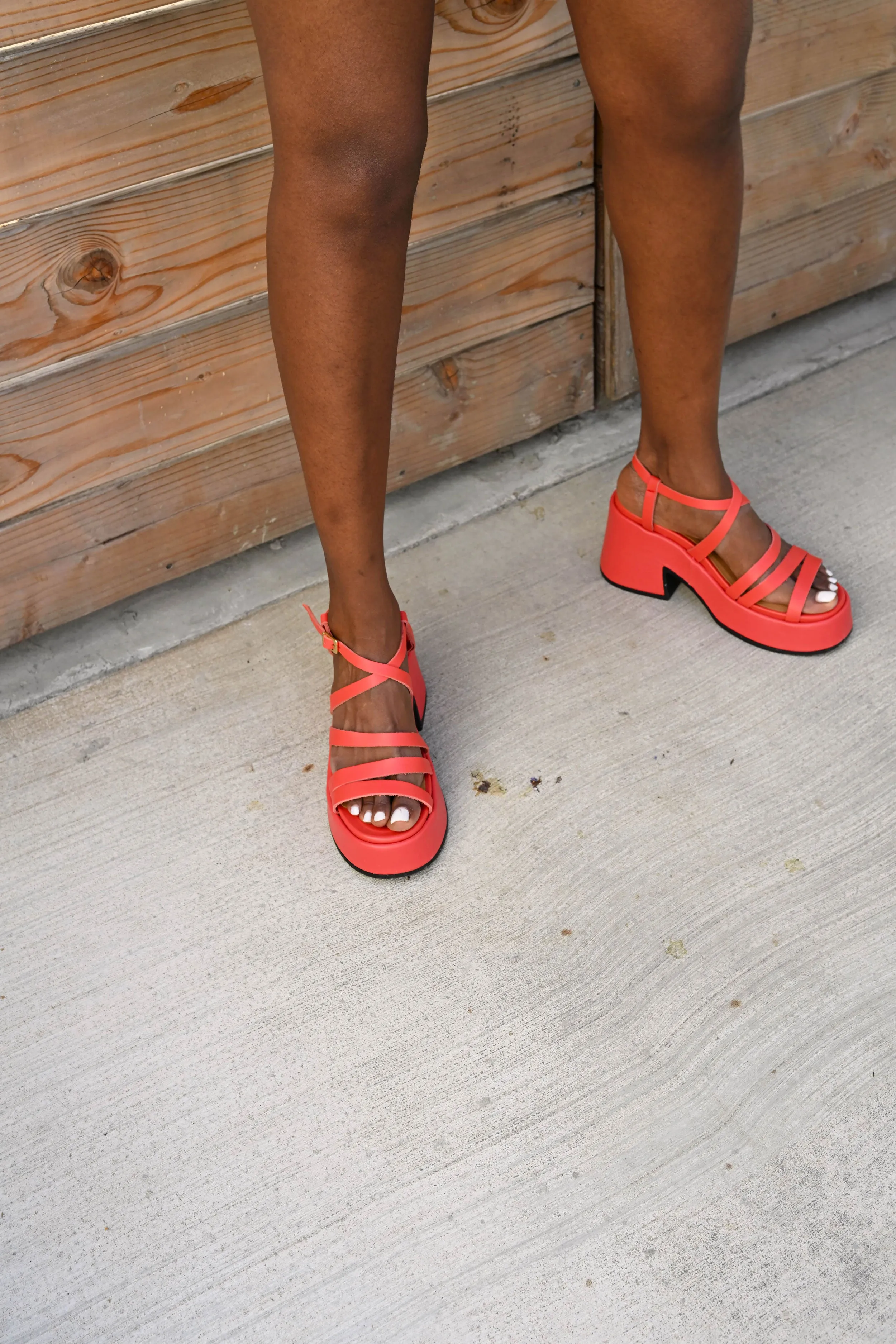 Asymmetric Platform Wedge - Paprika