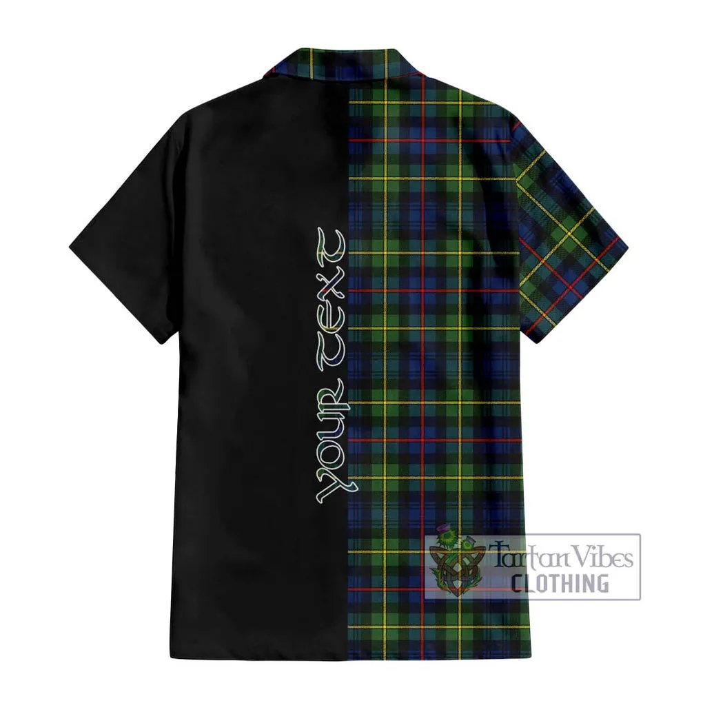 Bailey Modern Tartan Short Sleeve Button Shirt with Family Crest and Half Of Me Style