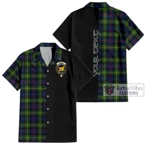 Bailey Modern Tartan Short Sleeve Button Shirt with Family Crest and Half Of Me Style