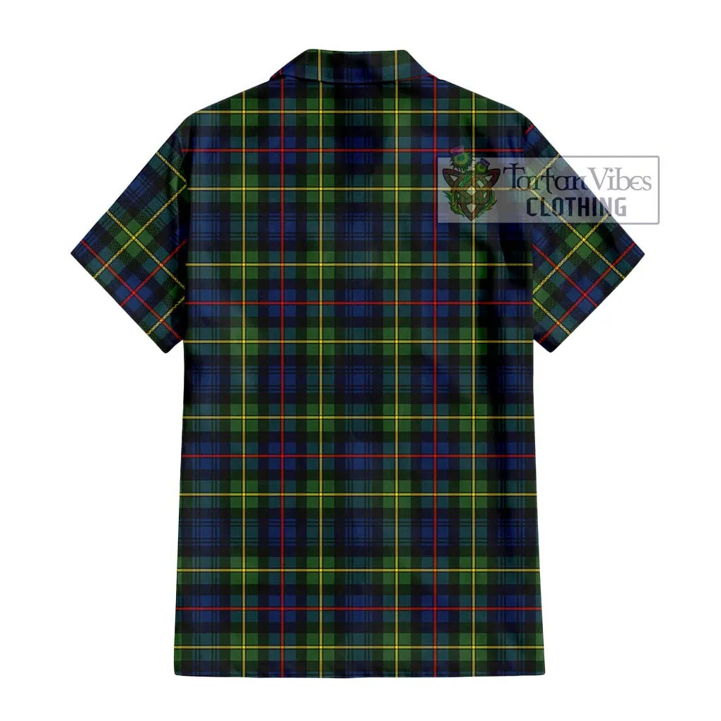 Bailey Modern Tartan Short Sleeve Button Shirt with Family Crest DNA In Me Style