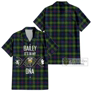 Bailey Modern Tartan Short Sleeve Button Shirt with Family Crest DNA In Me Style