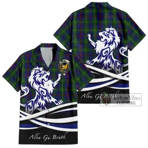 Bailey Tartan Short Sleeve Button Shirt with Alba Gu Brath Regal Lion Emblem