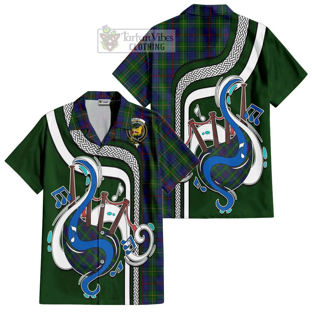 Bailey Tartan Short Sleeve Button Shirt with Epic Bagpipe Style