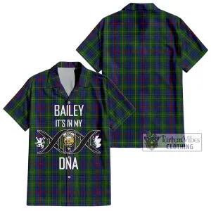 Bailey Tartan Short Sleeve Button Shirt with Family Crest DNA In Me Style