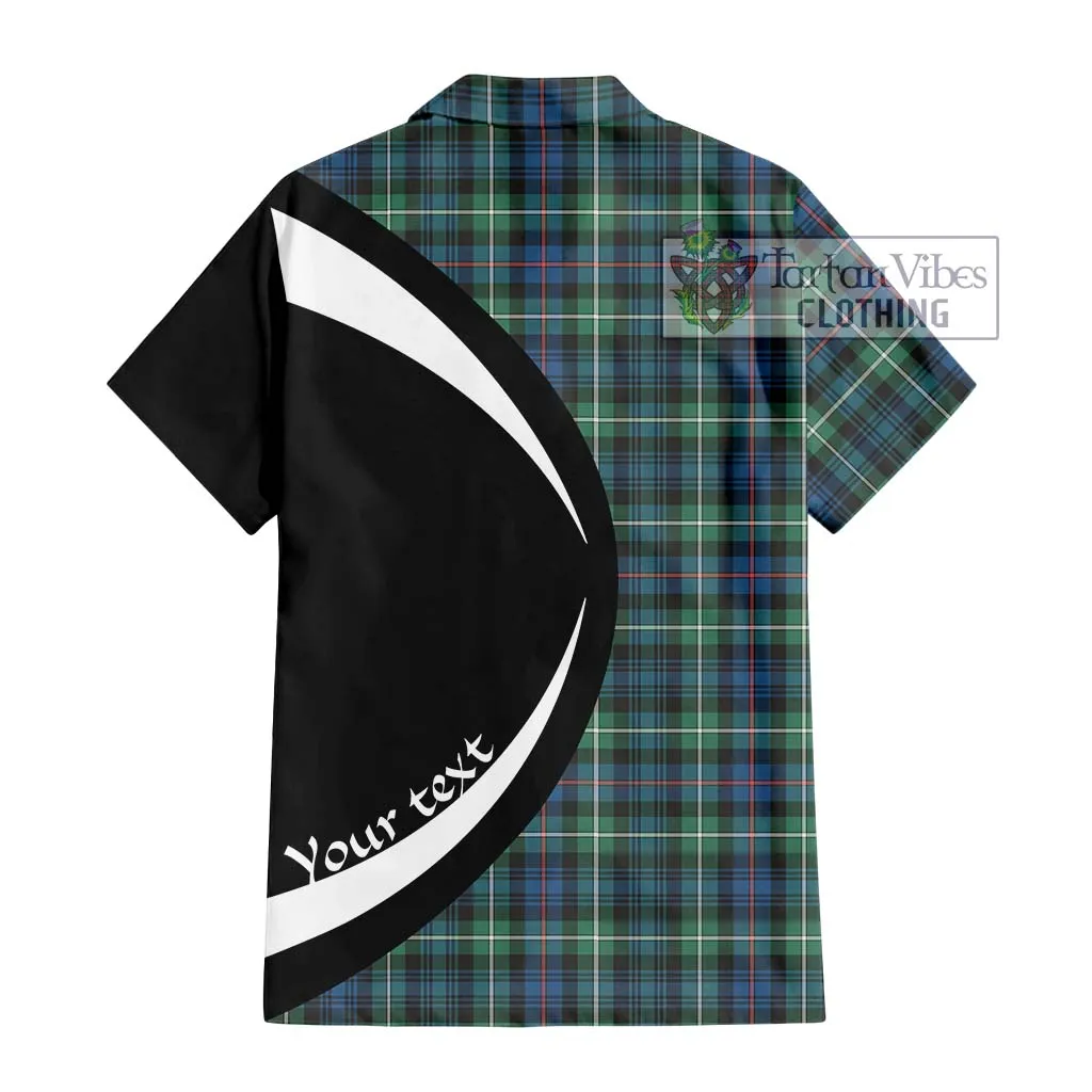 Baillie Ancient Tartan Short Sleeve Button Up with Family Crest Circle Style