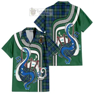 Baird Ancient Tartan Short Sleeve Button Shirt with Epic Bagpipe Style