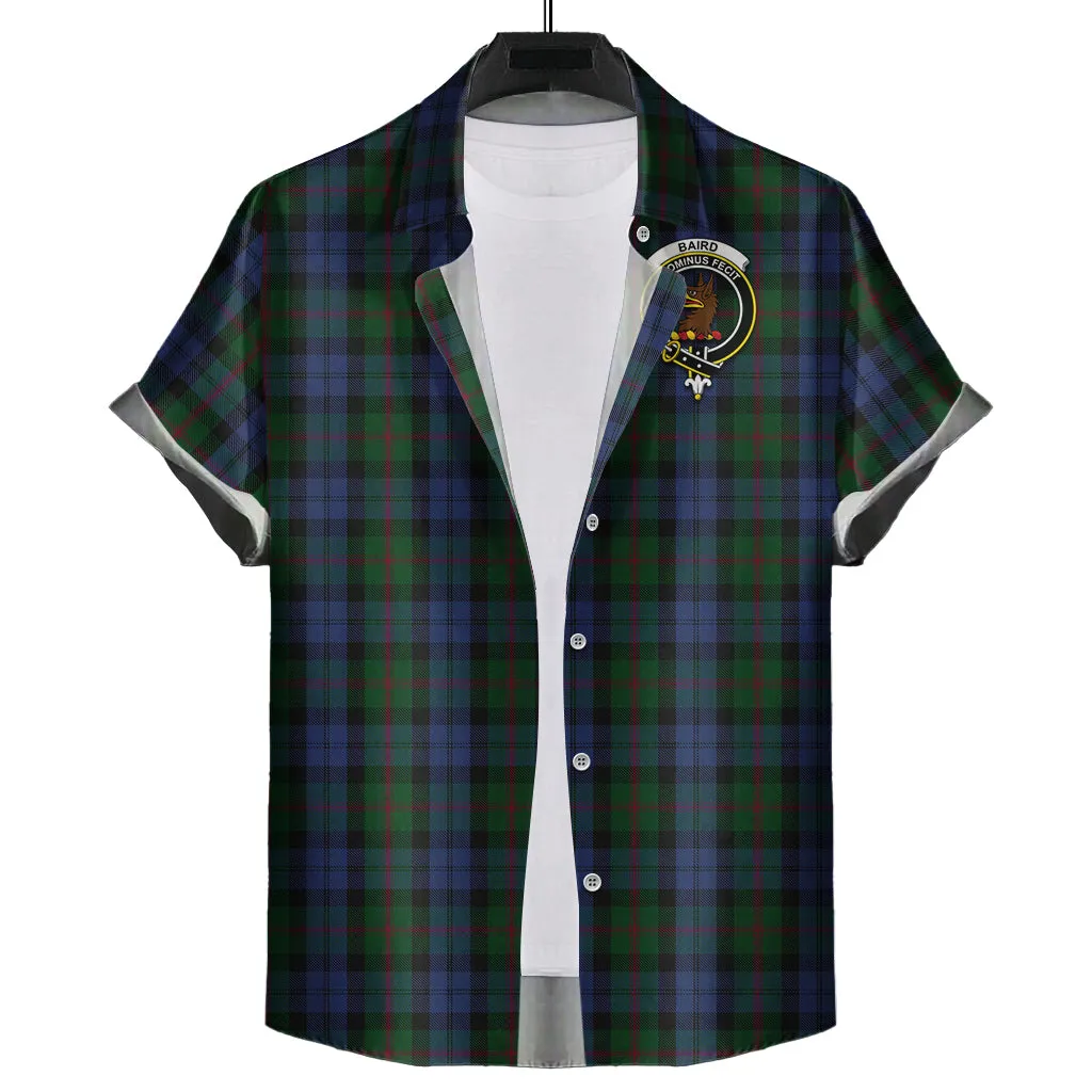 Baird Tartan Short Sleeve Button Down Shirt with Family Crest