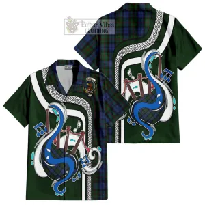 Baird Tartan Short Sleeve Button Shirt with Epic Bagpipe Style