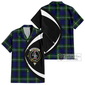 Bannerman Tartan Short Sleeve Button Up with Family Crest Circle Style