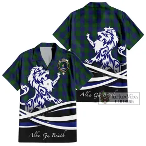 Barclay Tartan Short Sleeve Button Shirt with Alba Gu Brath Regal Lion Emblem