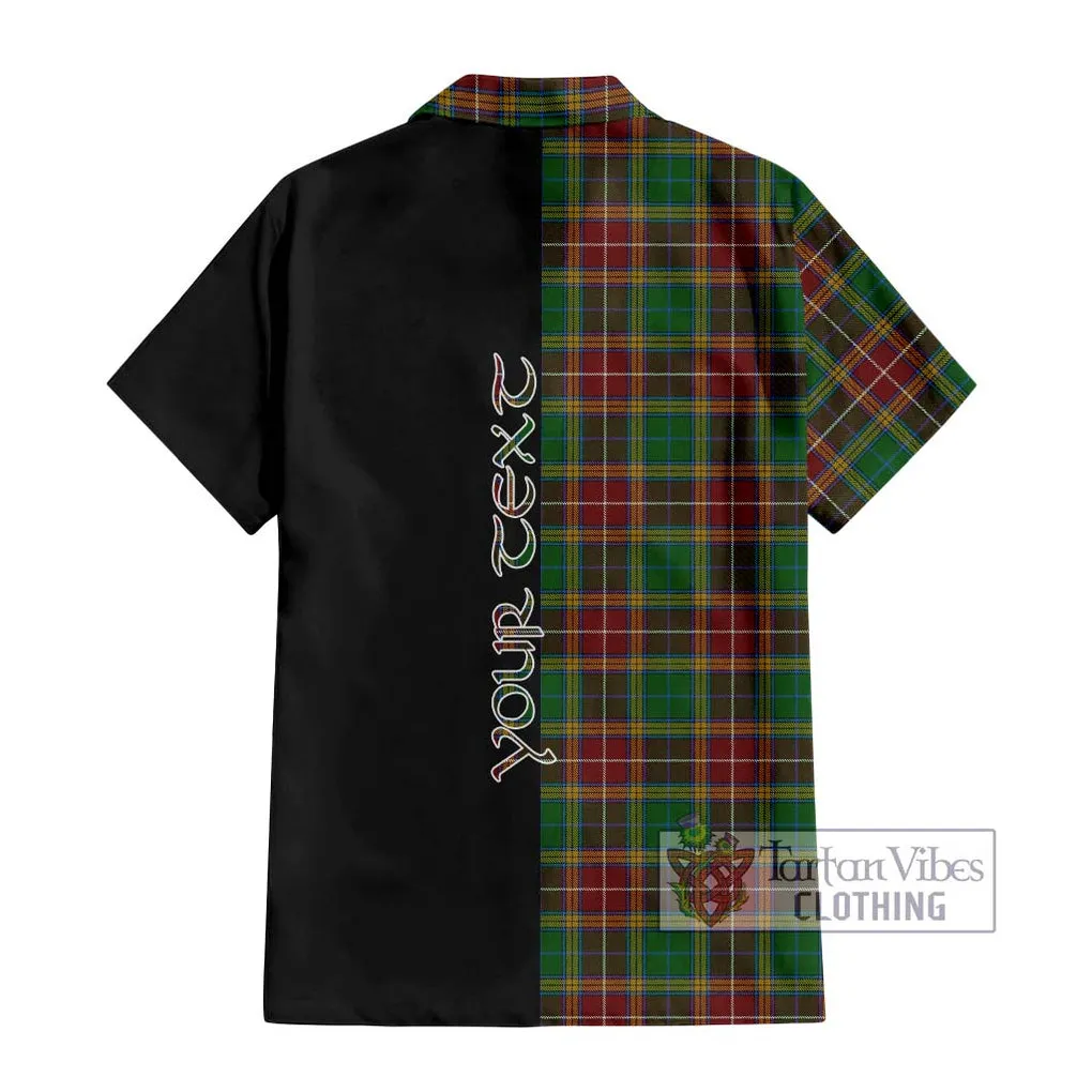 Baxter Tartan Short Sleeve Button Shirt with Family Crest and Half Of Me Style