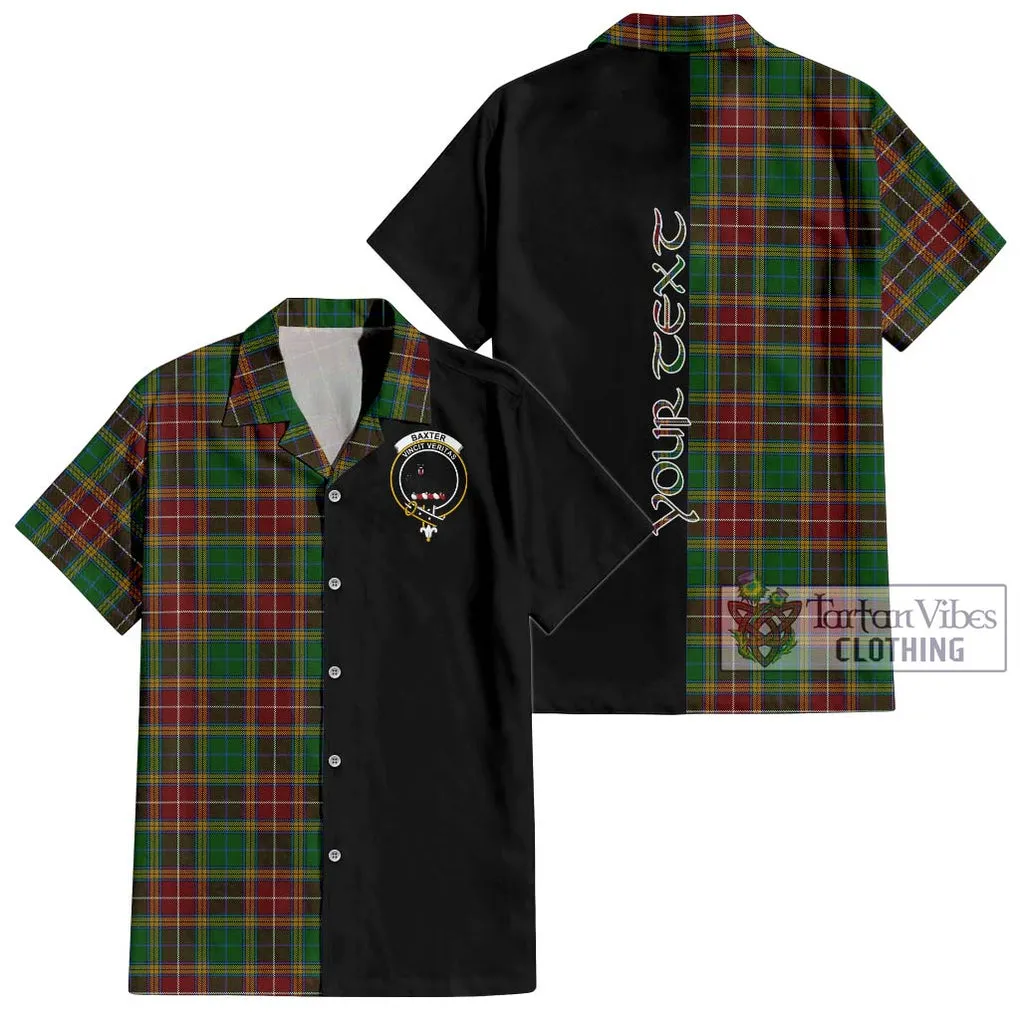 Baxter Tartan Short Sleeve Button Shirt with Family Crest and Half Of Me Style