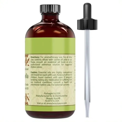 Beauty Aura 100 % Pure Citronella Oil | 4 Fl Oz