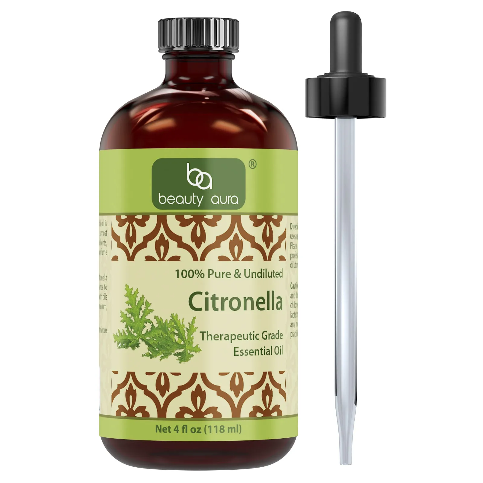 Beauty Aura 100 % Pure Citronella Oil | 4 Fl Oz