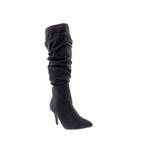 Bellini Amp Mid High Heel Women Boot In Black Microsuede