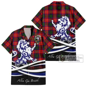 Belsches Tartan Short Sleeve Button Shirt with Alba Gu Brath Regal Lion Emblem