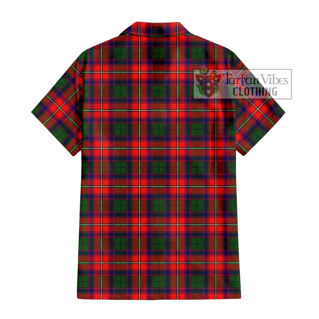 Belsches Tartan Short Sleeve Button Shirt with Family Crest DNA In Me Style