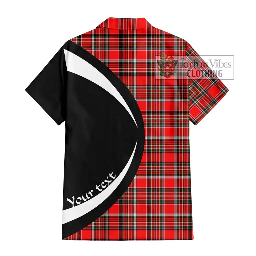 Binning Tartan Short Sleeve Button Up with Family Crest Circle Style