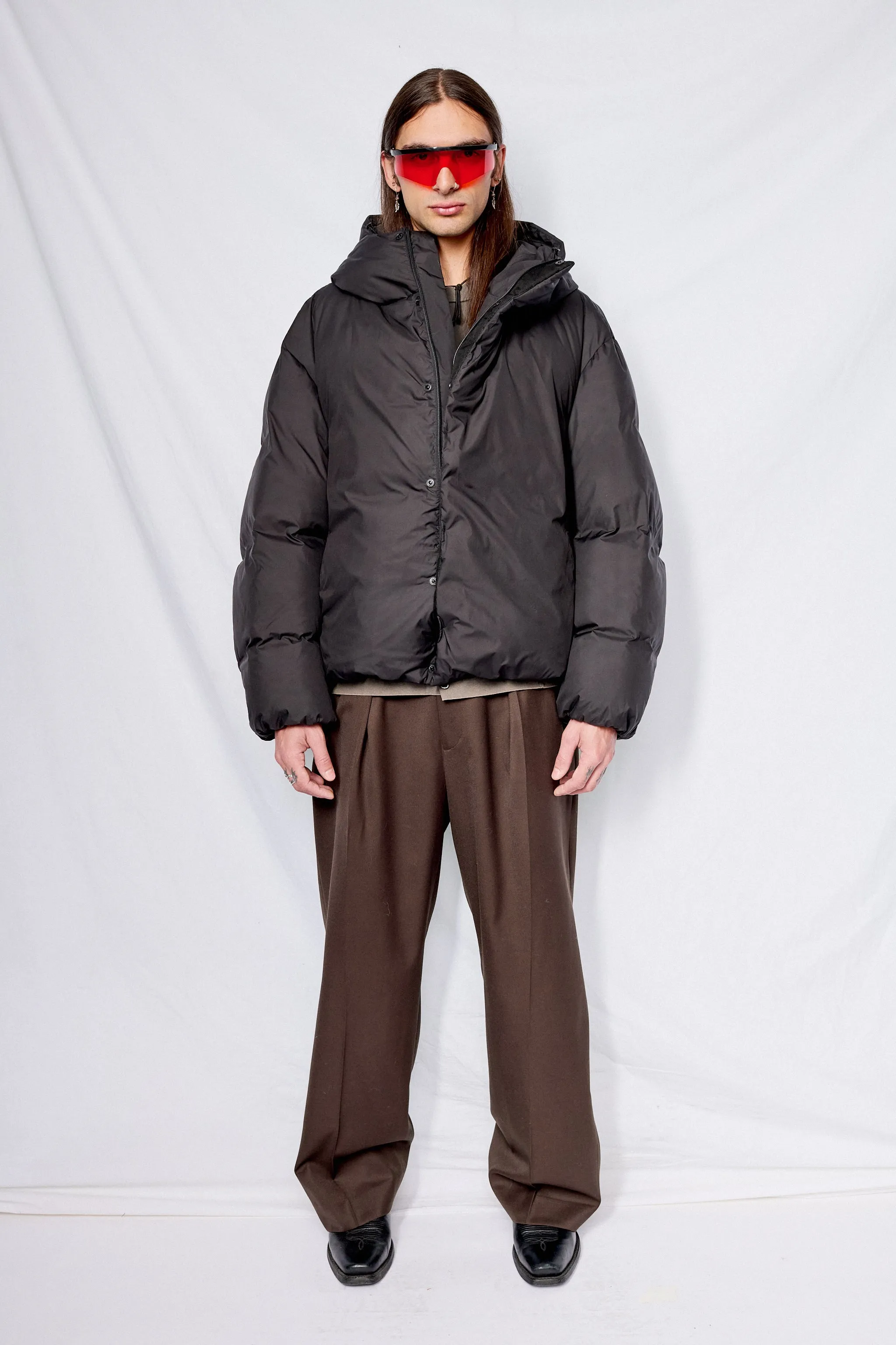 Black Bedding Short Down Puffer