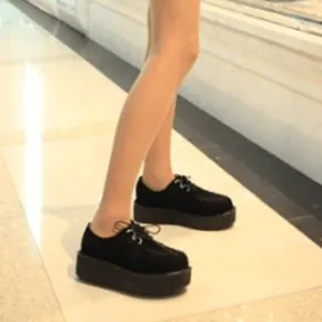 Black Suede Platform Creepers Shoes SD00168