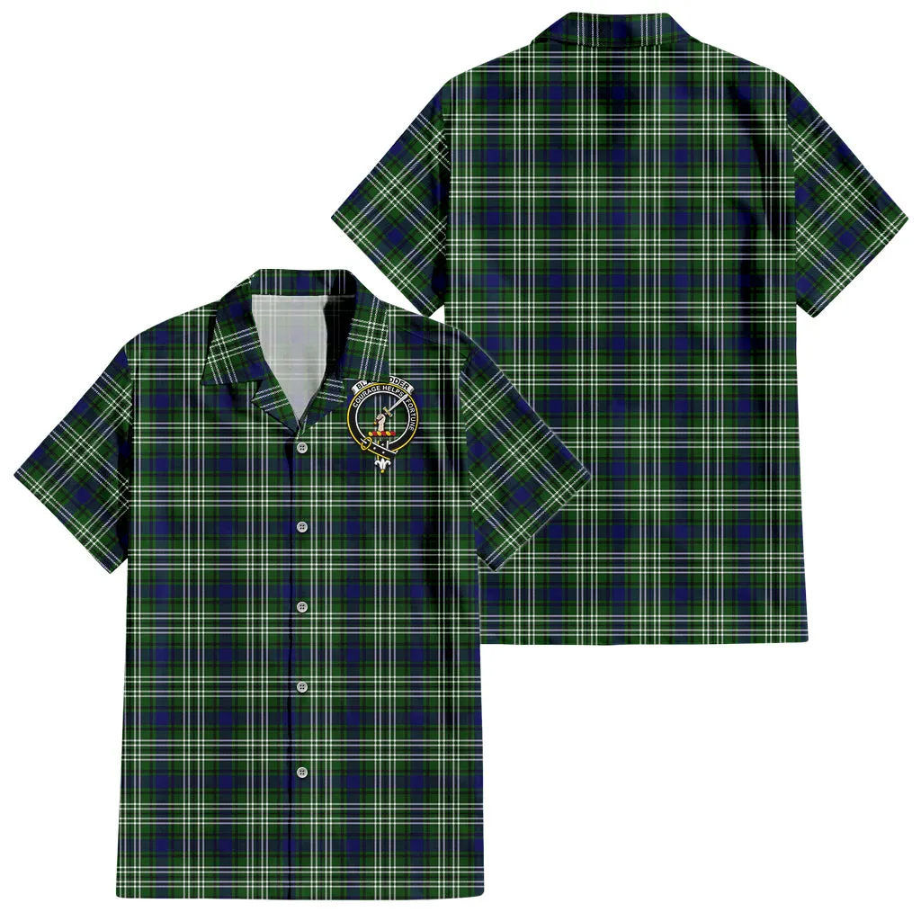 Blackadder Tartan Short Sleeve Button Down Shirt with Family Crest