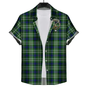 Blackadder Tartan Short Sleeve Button Down Shirt with Family Crest