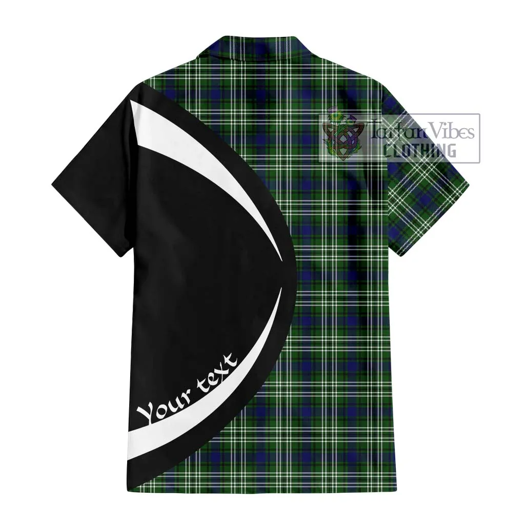 Blackadder Tartan Short Sleeve Button Up with Family Crest Circle Style