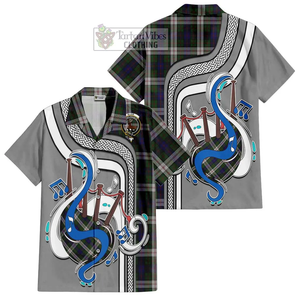 Blair Dress Tartan Short Sleeve Button Shirt with Epic Bagpipe Style