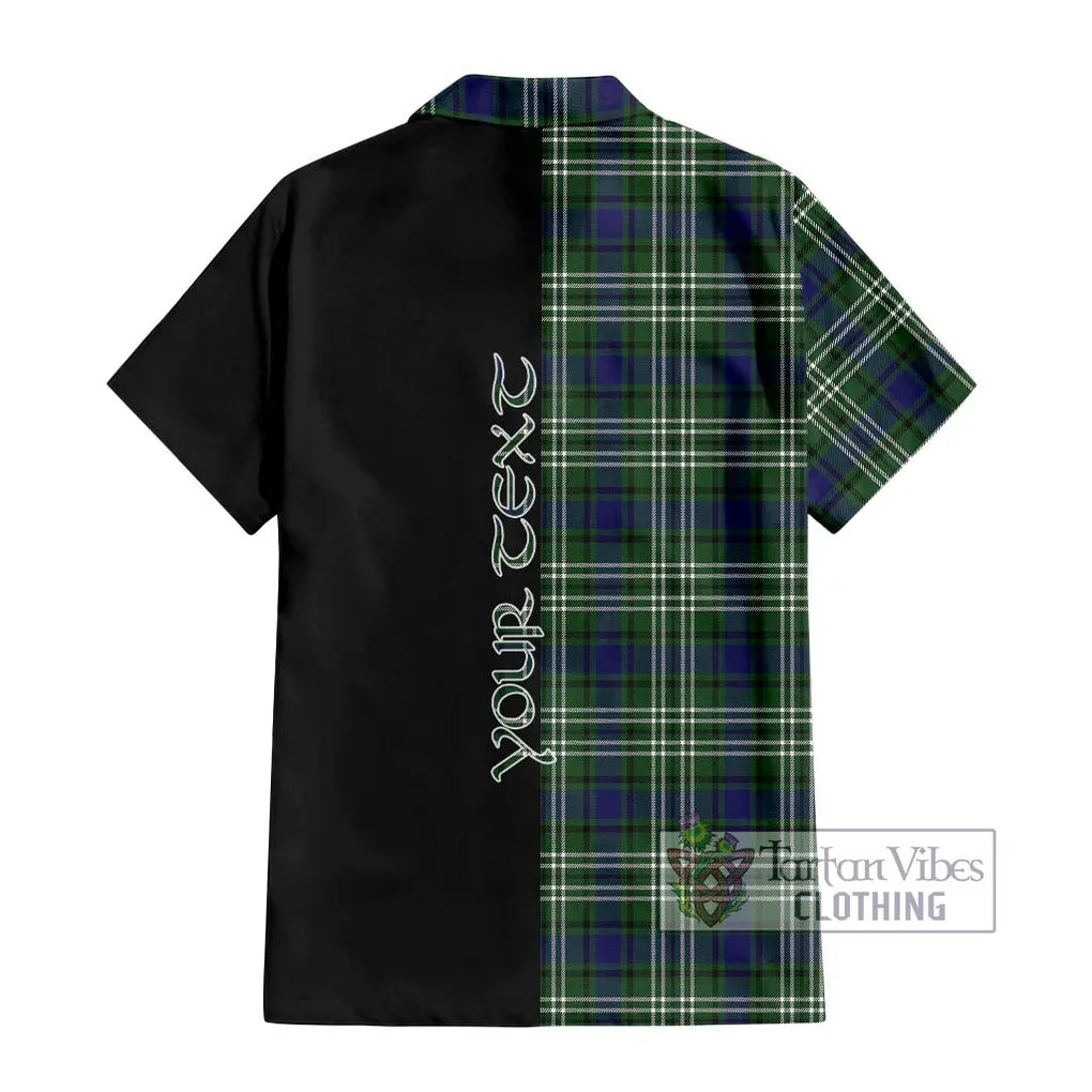 Blyth Tartan Short Sleeve Button Shirt with Family Crest and Half Of Me Style