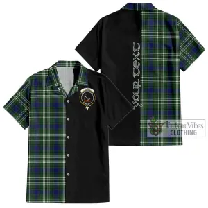 Blyth Tartan Short Sleeve Button Shirt with Family Crest and Half Of Me Style