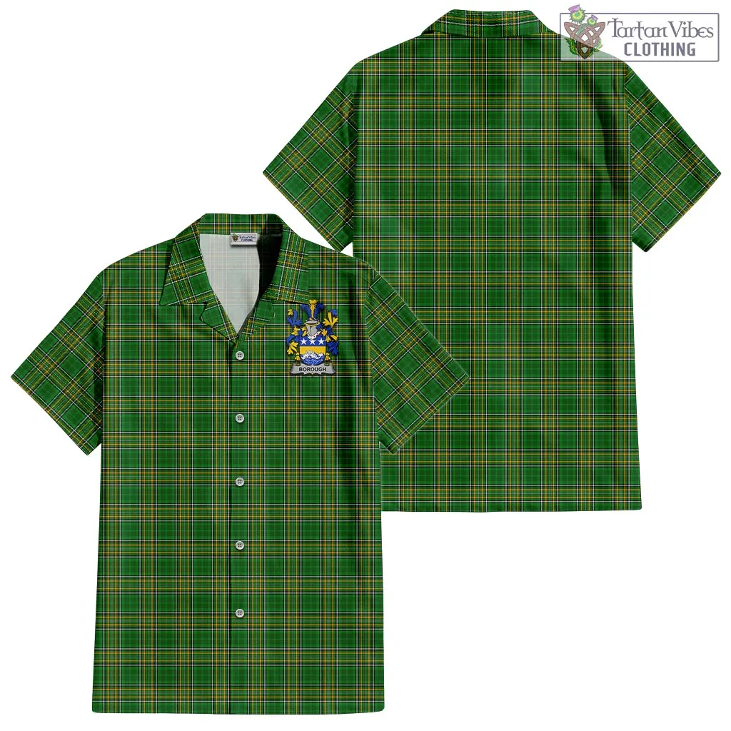 Borough Irish Clan Tartan Short Sleeve Button Up with Coat of Arms