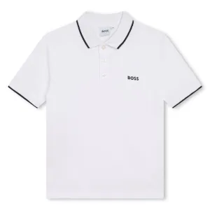 BOSS KIDSWEAR White Short Sleeve Polo