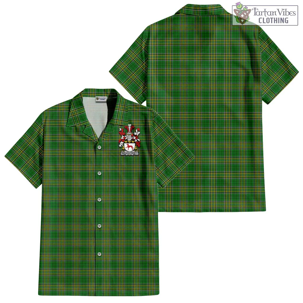 Bradstreet Irish Clan Tartan Short Sleeve Button Up with Coat of Arms