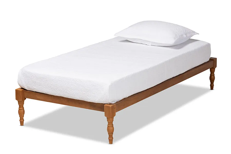 Bristol Walnut Brown Finished Wood Platform Bed Frame  (Twin)