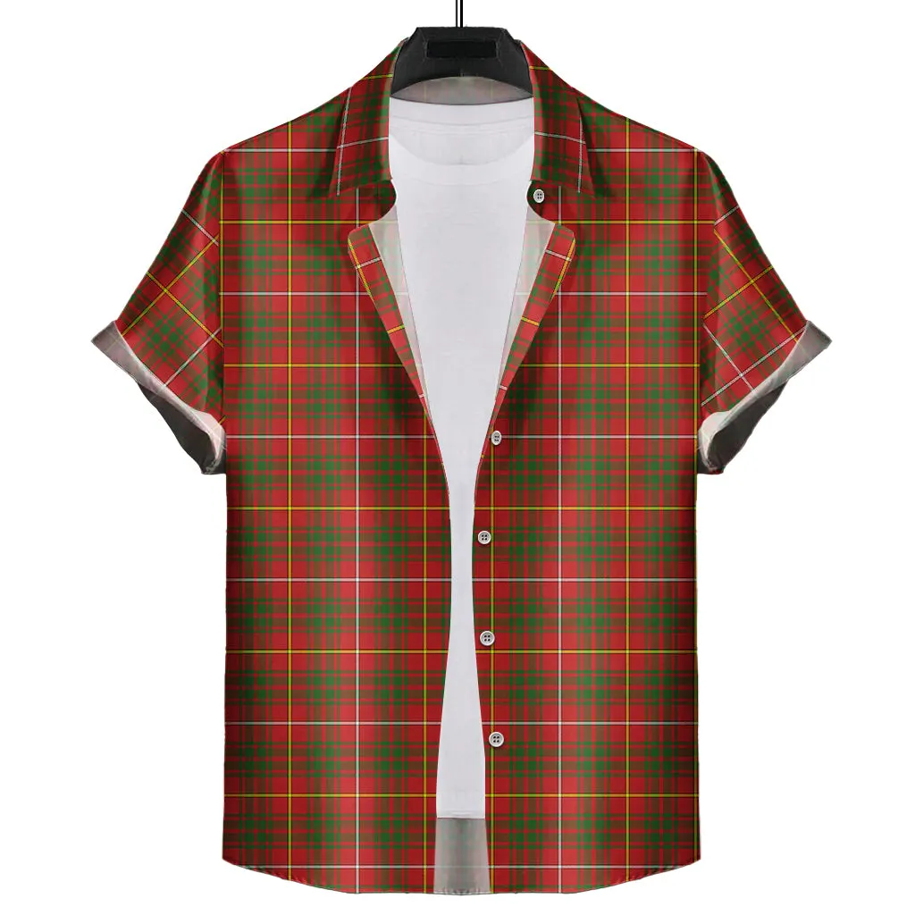 Bruce County Canada Tartan Short Sleeve Button Down Shirt