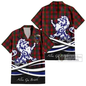 Bruce Old Tartan Short Sleeve Button Shirt with Alba Gu Brath Regal Lion Emblem