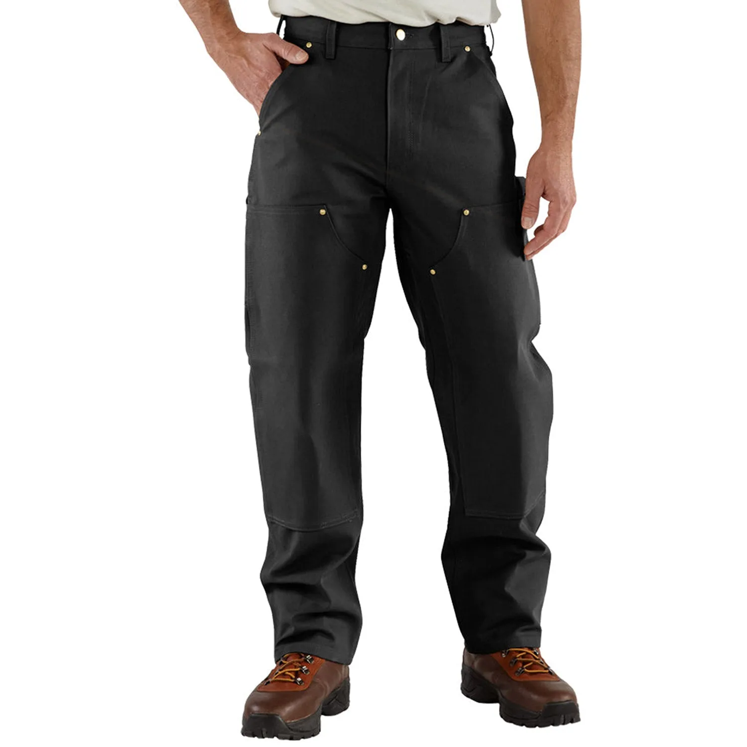 Carhartt Men's Firm Duck Double-Front Work Dungaree_Black